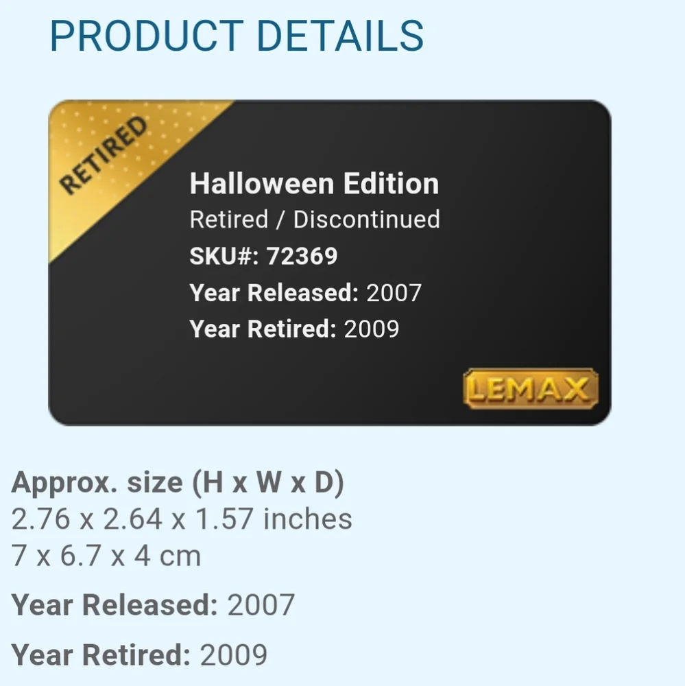 New Retired 2007 LEMAX Halloween Spooky Town "Vampire" Halloween Edition - Picture 2 of 3